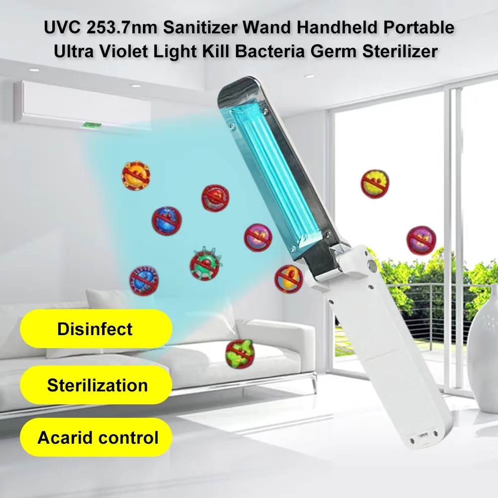 Sterilization Handheld Lamp USB Powered UV UVC Quartz Lamp Sensor Sterilization Ultraviolet Light Disinfectant Germicidal Lampe
