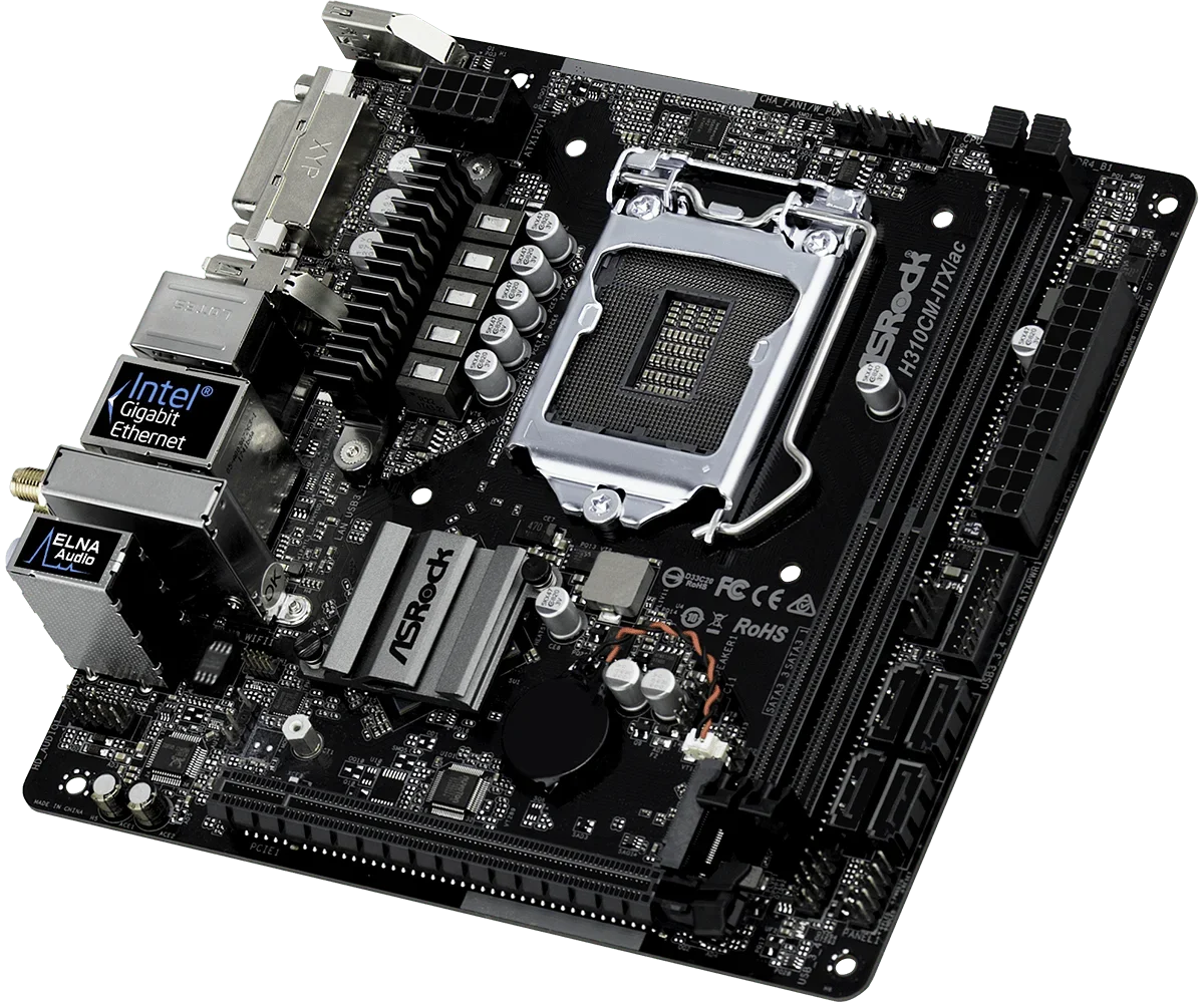ASRock H310CM-ITX/ac 미니 ITX 마더보드 인텔 H310 DDR4 32G LGA 1151 USB3.0 SATA3 지원 i5-8400 9400F 9900 9100F CPU