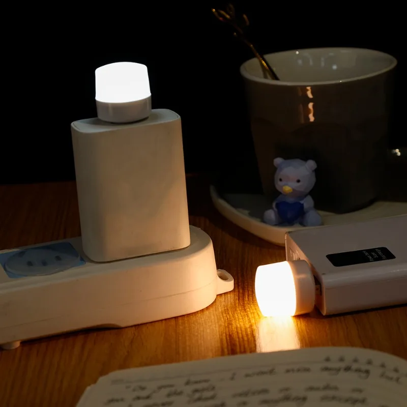 Description Picture 3 of item1/10Pcs USB LED Plug Lamp 1W Portable Warm Light Eye Protection USB Mini Book Light Computer Mobile Power Charging Night Light