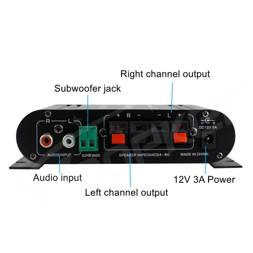 ST-839 HiFi 2.1 Channel Power Amplifier 25W*2+40W Subwoofer Amplifier Sound Amp