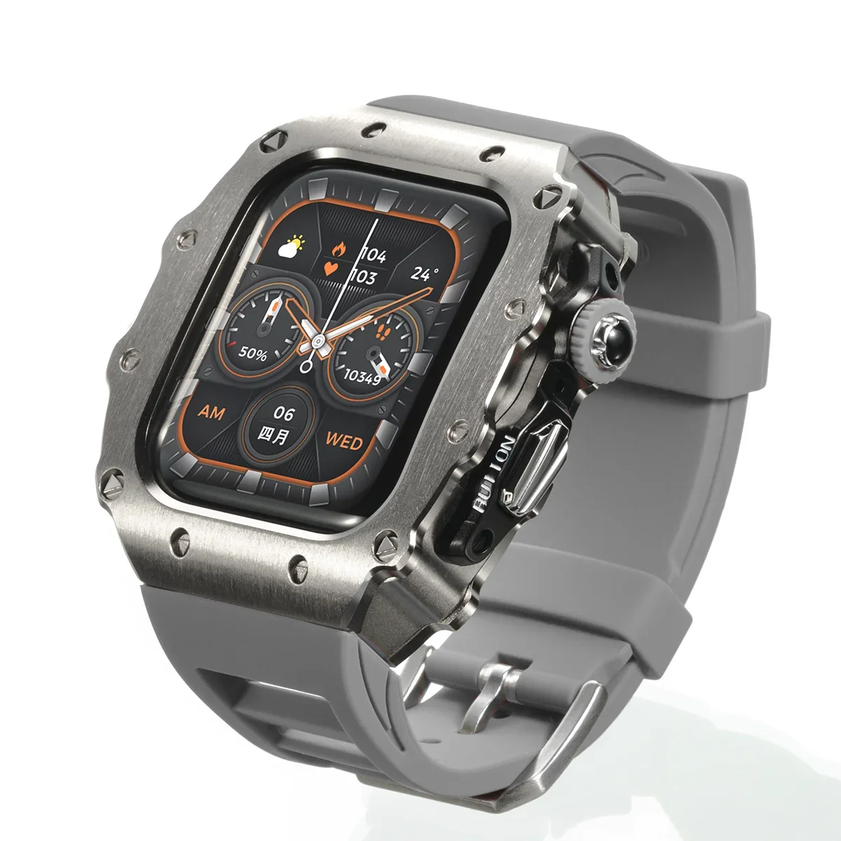 Deluxe Silicone Strap and Stainless Steel Watch Case Kit