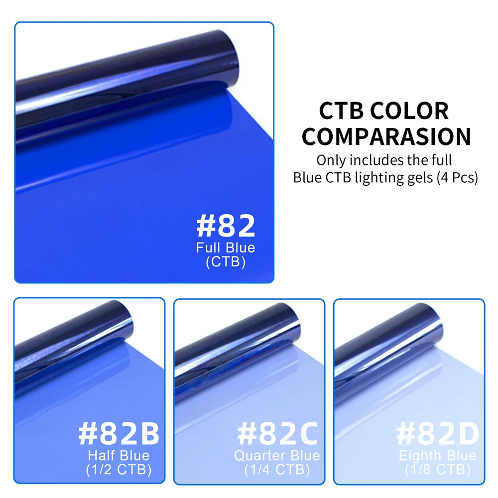 Selens 40x50cm Lighting Gels Filter Blue CTB Gel Colour Film Color Correction Tr