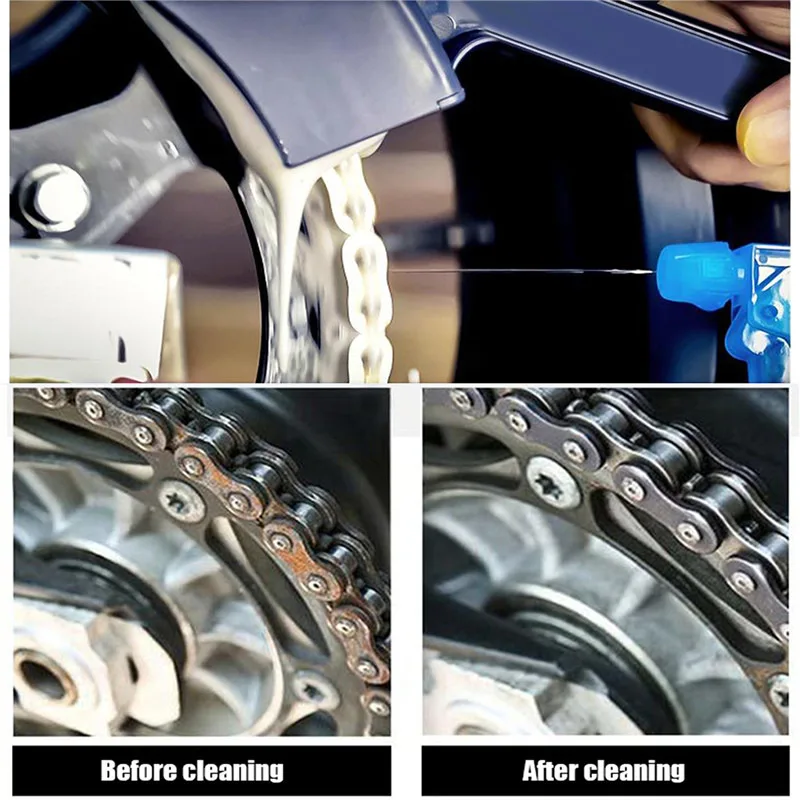 Bike Chain Cleaner Bicycle Motorcycle Chain Cleaning Brush Dual Heads Cycling Cleaning Kit Cleaner Scrubber Tool kit chain brush cleaner