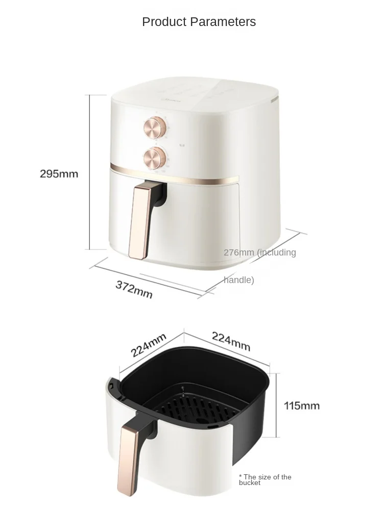Midea Air Fryer Kitchen Appliances Home Intelligent Multi-Function Large Capacity Fried Electric Fries Electric Oven 4