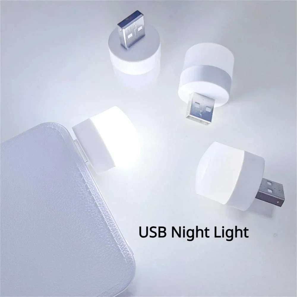 

6 Mini USB Plug Lights 5V 1W Super Bright Eye Protection Book Lamp Computer Power Bank Charging USB Small LED Night Light Bulb