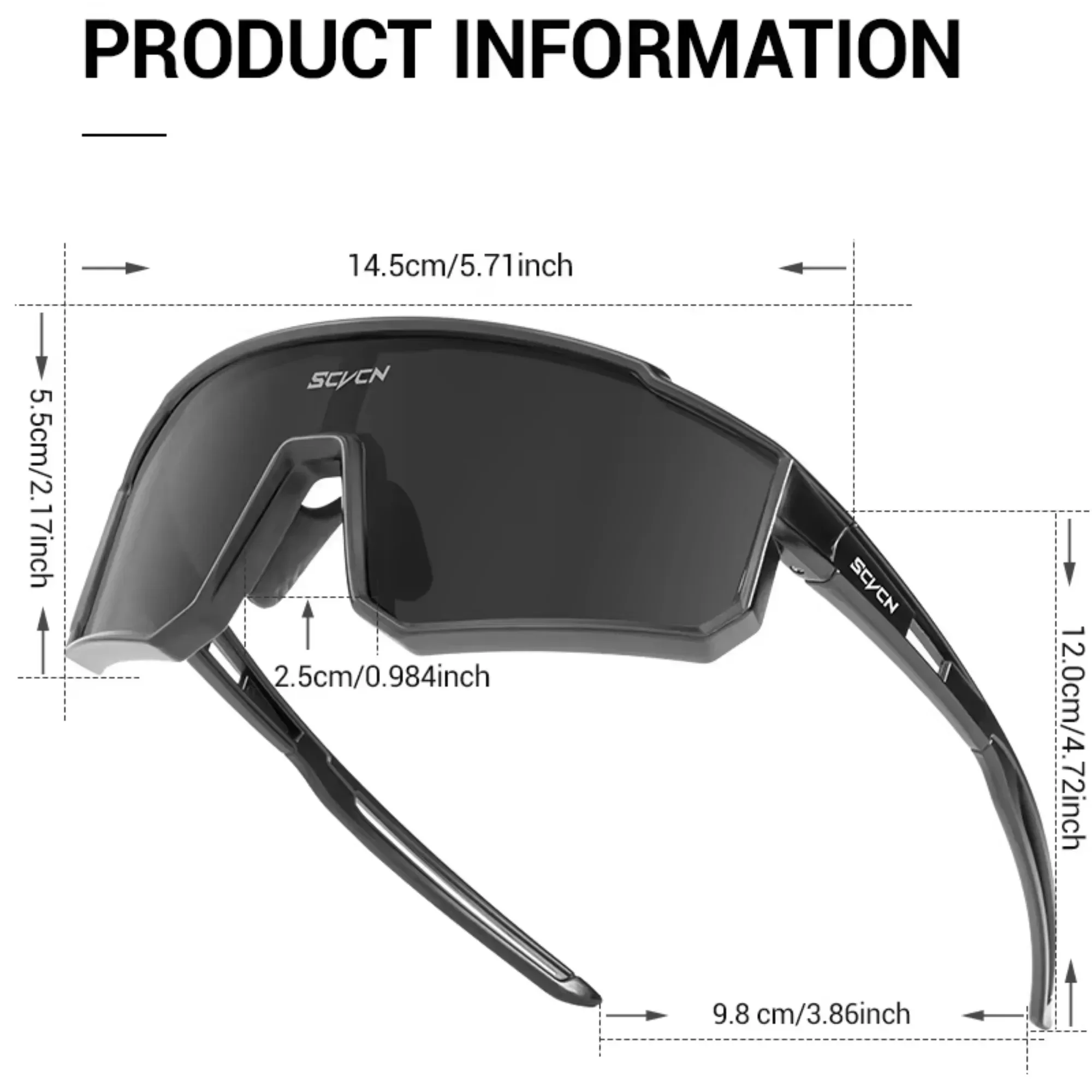 SCVCN Hiking Eyewear UV400 Cycling Glasses Sunglasses for Men Sports Bike Camping Golf Protection Glasses Women Baseball Fashion
