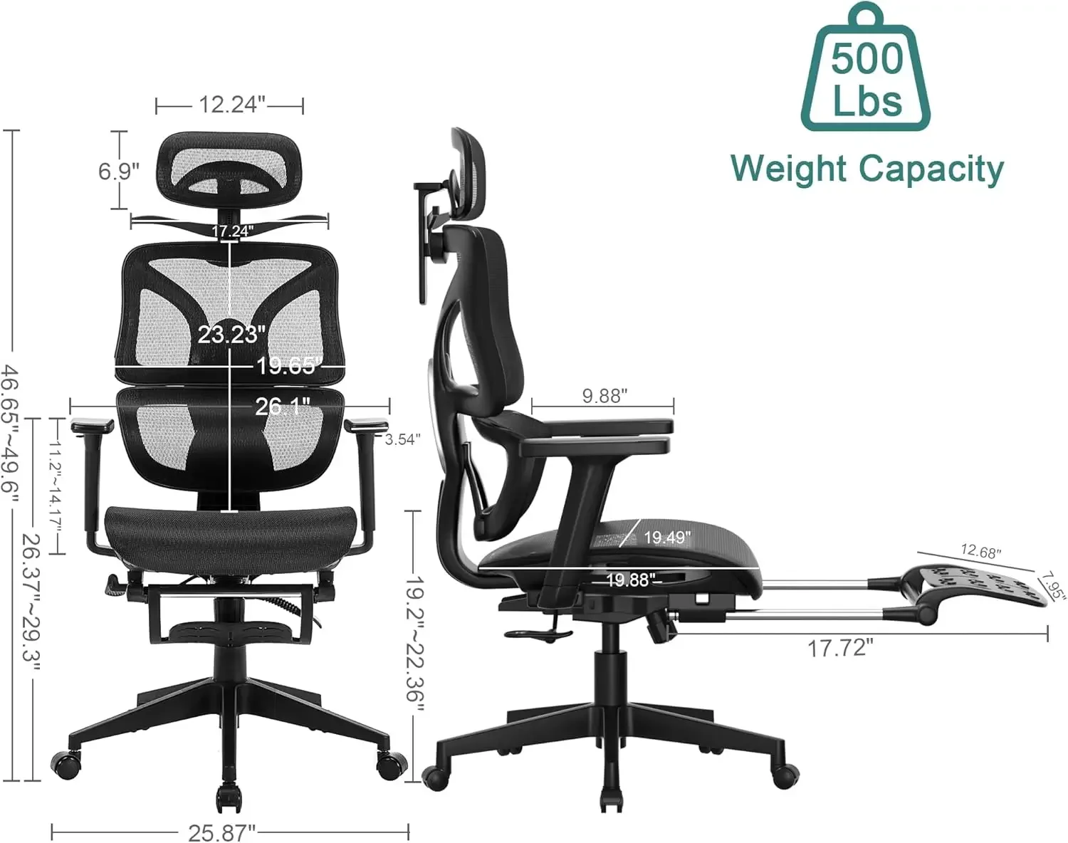 Retractable footrest adjustable