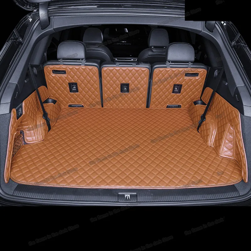 Leder Kofferraum Matte Cargo-Liner für audi q7 2016 2017 2018 2019 2020  2021 hinten boot abdeckung zubehör sitz q8 innen - AliExpress