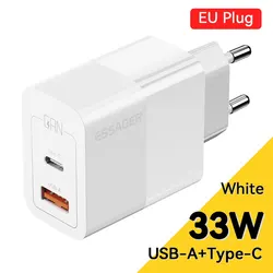 Essager 33W GaN USB-C Fast Charger with Power Delivery - EU White