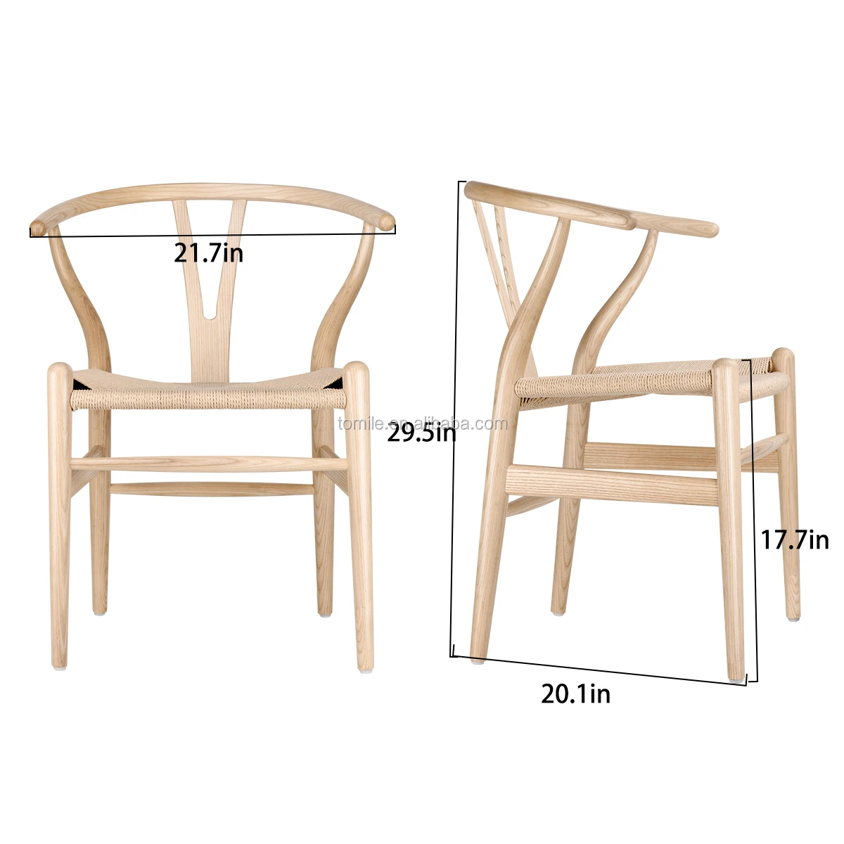 High Cost Effective Ash Wood Y Chair Restaurant Coffee Shop Wishbone Chair Dining for Sale