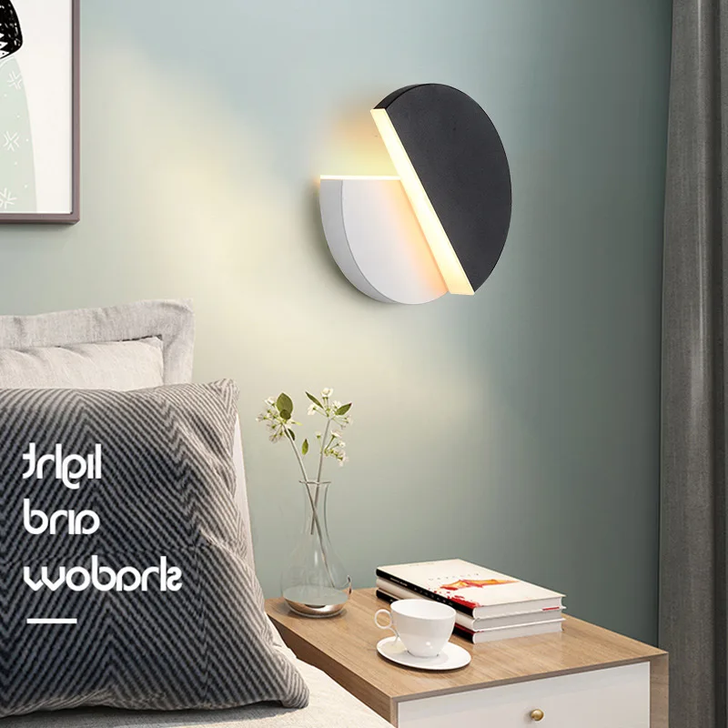 LED Wall Lamp 360 Degree Rotation Adjustable Bedside Lights White Black Creative Wall Lamps Modern Bedroom Loft Aisle Lighting led wall lamp wall sconces light wall lamp