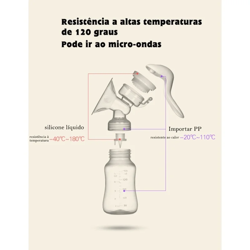 Silicone Manual Breast Pump Adjustable Suction Maternity Products Safe Material White Maternity Products