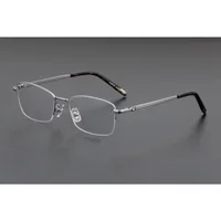 Высококачественная оправа для очков в полуоправе из чистого титана Мужская индивидуальная противотуманная пленка для близорукости и дальнозоркости — изображение 3