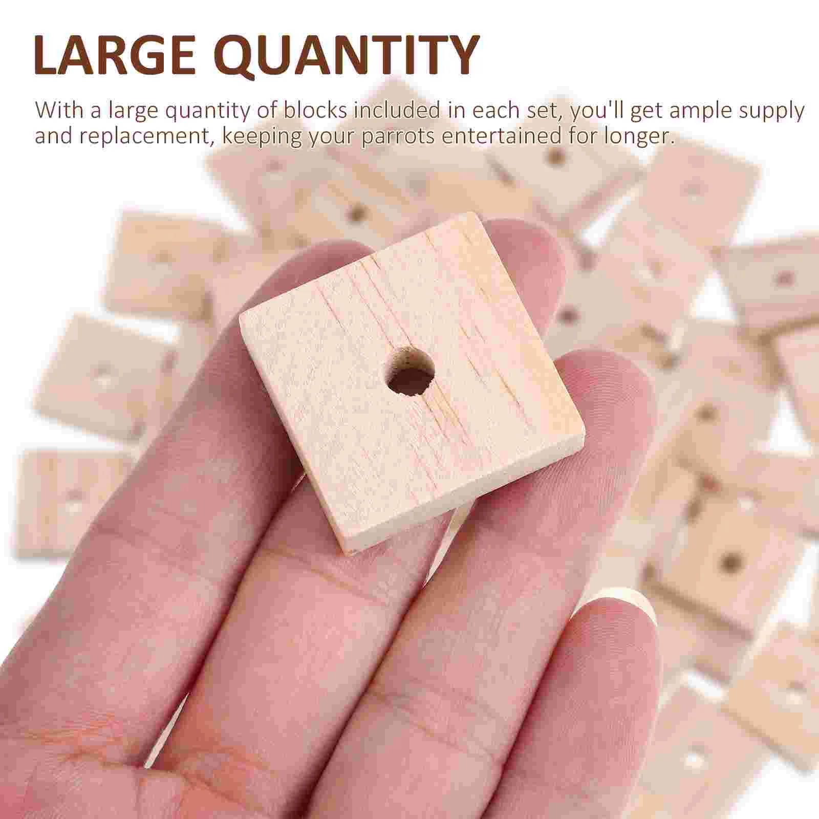 100 Pcs Parrot Chewing Toy Wooden Playset Cage Climbing Toys Bird Foraging Hanging Cockatoo Biting Blocks Macaw Cockatiel - Image 5