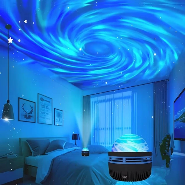 Galaxy Star Projector – 7-Color Ocean Wave Night Light 4