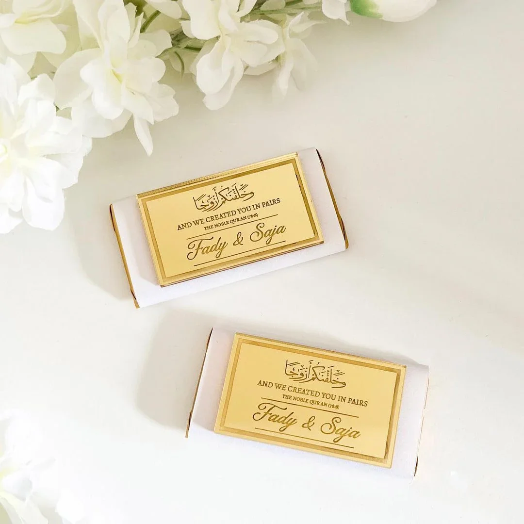 Personalized Engraved Guest Place Card / Baby Name Rectangle Tags For Wedding / Birthday Party Baptism Gift Bags Favor place cards