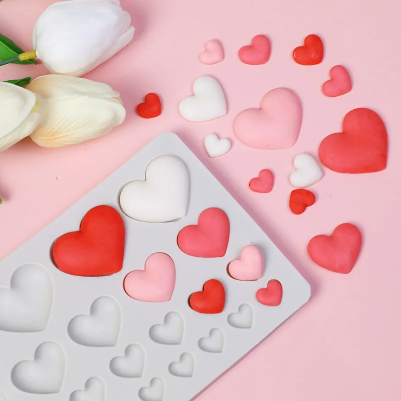 25 Cavity Heart Love Chocolate Silicone Mold Round Cake Decoration Wedding Valentine's  Day Party Dessert Kitchen Baking Tools - AliExpress