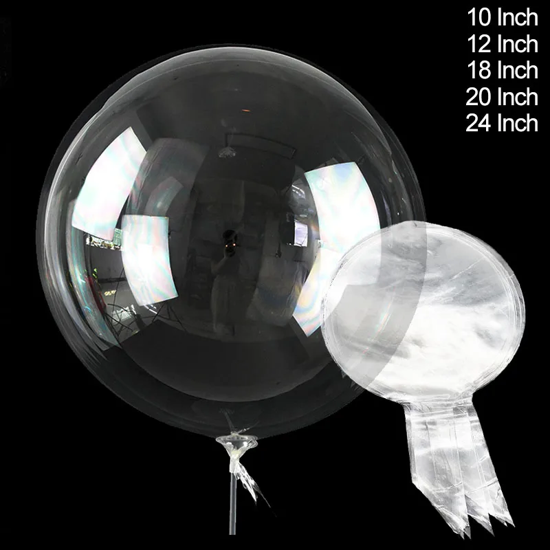 10Pcs 10/12/18/20/24inch Transparent Bobo Ball Wedding Birthday Party Decoration Helium Balloons DIY Valentine