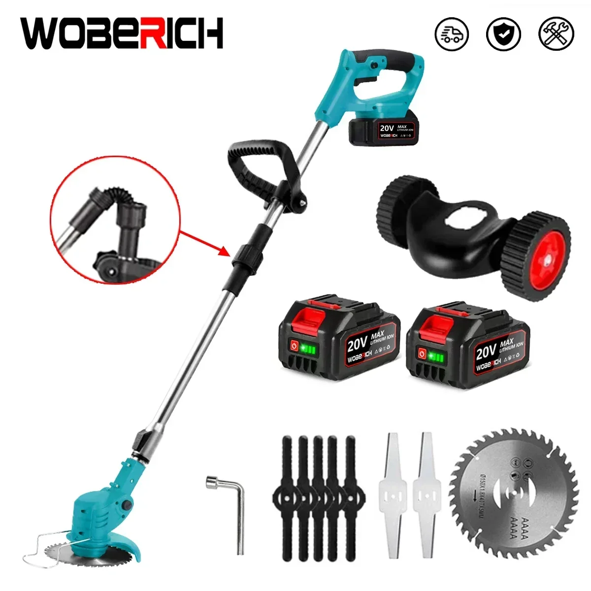 Tosaerba Elettrico Tagliaerba Cordless Lunghezza Regolabile Taglierina Pieghevole Attrezzi Da Giardino Per Uso Domestico Per Batteria Makita 18V