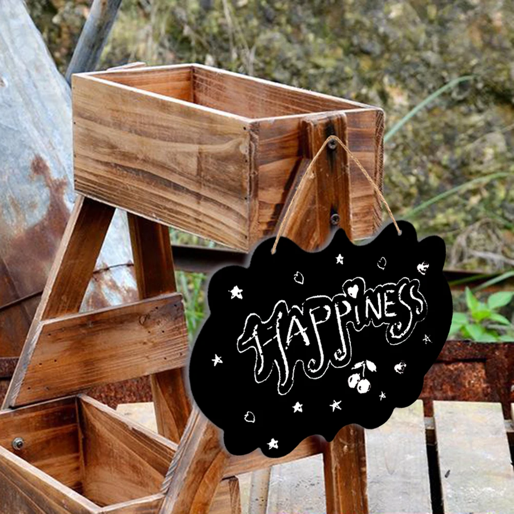 Blackboard Sign Hanging Chalkboard Wall Message Woodlive Signs Labels Small Display Decor Doubledecorate Sided Wooden