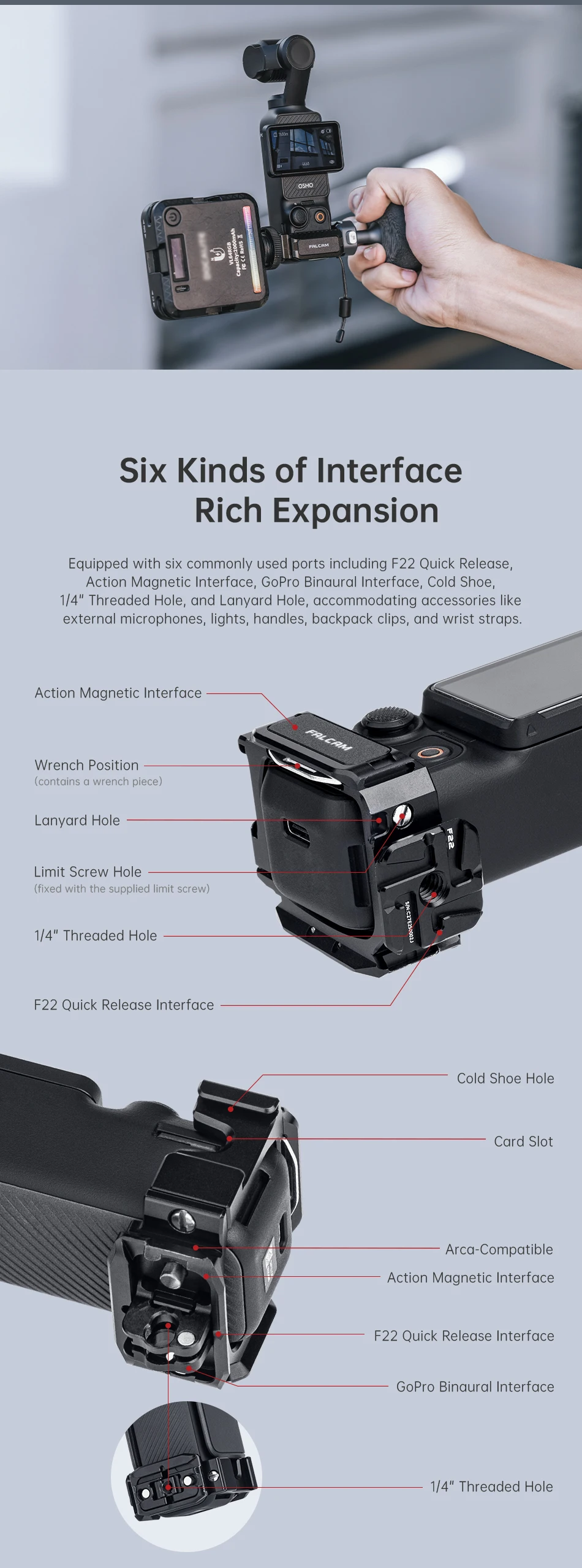 F22 Quick Release Expansion Frame For DJI OSMO Pocket 3 Compatible with F22 Magl