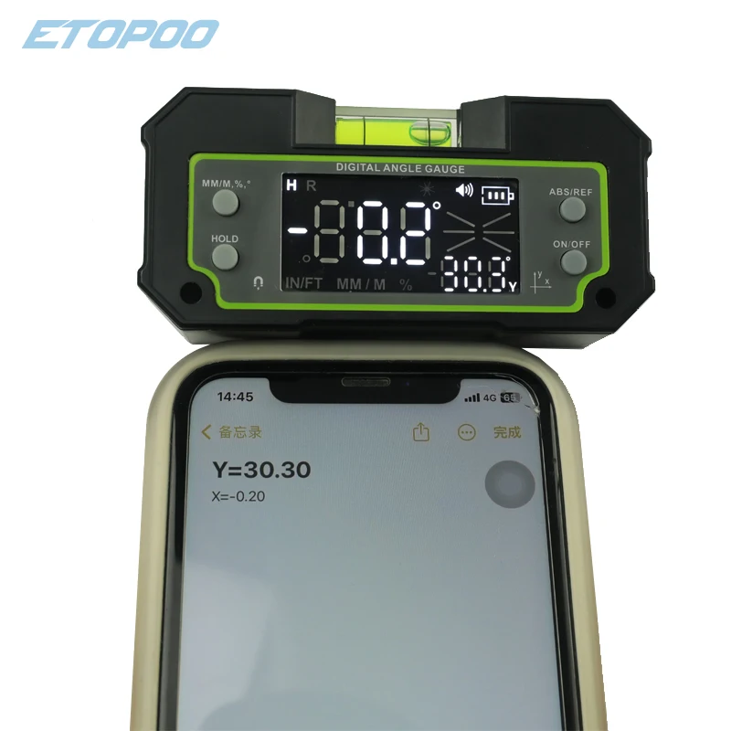Digital Level Inclinometer Dual-axis Electronic Protractor Rechargable Bevel Box Electronic Level Angle Finder Gauge