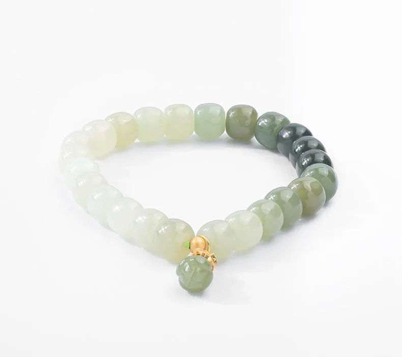 Natürliche Hetian Jade Perle Armband Mode Temperament weibliche Perle Einzels chleife kleine frische Armband Geldbörse Anhänger weiblich bevorzugen – Detail 1