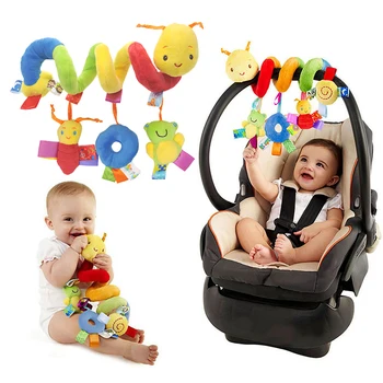 Baby Crib Hanging Rattles Toys Car Seat Toy Soft Mobiles Stroller Crib Cot Spiral Toy Pram Hanging Dolls for Babies Newborn Gift 1