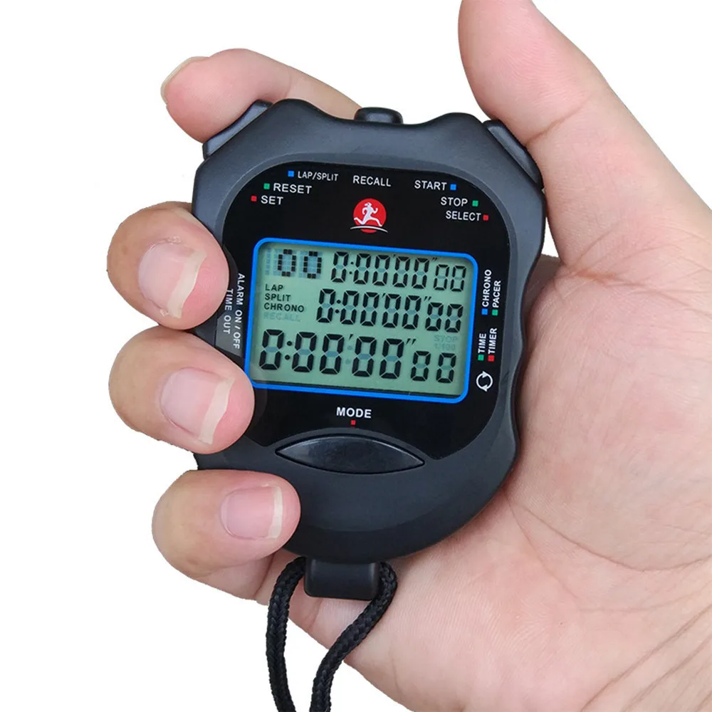 120 Memories Electronic Stopwatch Professional Sports Countdown Timber Metronome Clock Alarm Calendar Multi-function Stopwatch 6