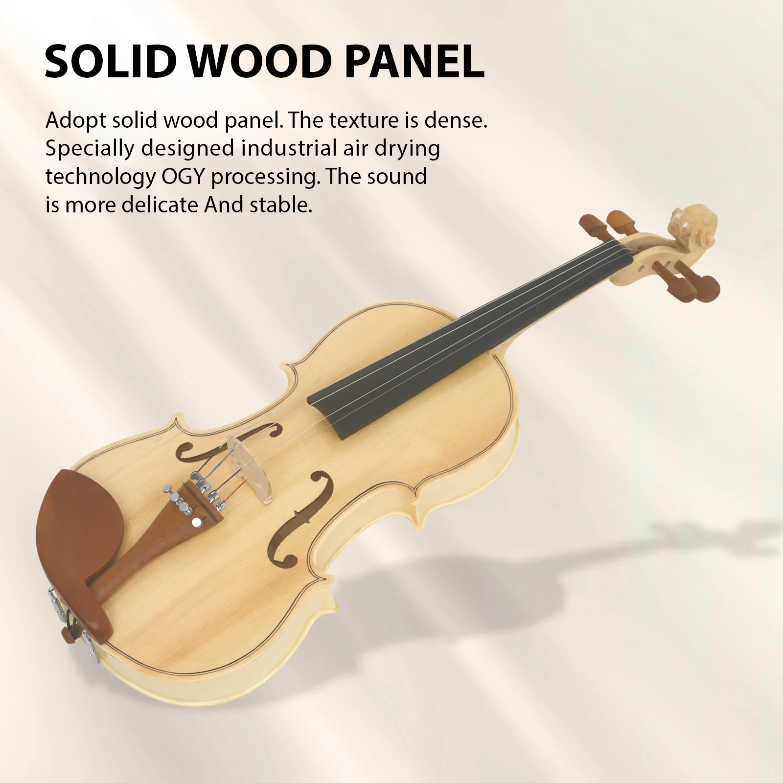 

4/4 Violin Spruce Top Maple Craft Tiger Stripe Ebony Parts Handcrafted Violin for Beginners Professionals Stringed Instrument