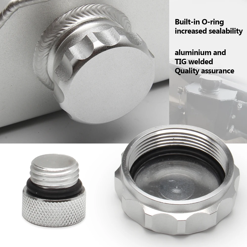 Universal Aluminum Oil Catch Can Reservoir Tank 1L/2L Engine Coolant Radiator Overflow Oil Fuel Tank Drain Plug Breather