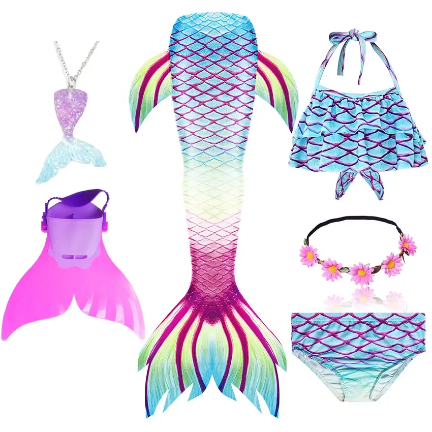 Mermaid Costume Girls Swimming Tails For Costume Kids Children Can Add Monofin Fin Cosplay