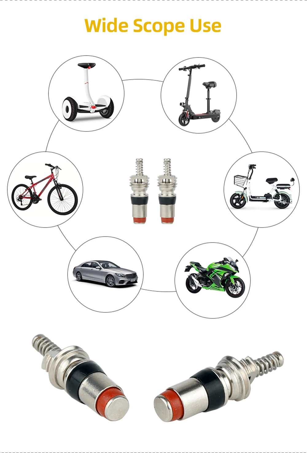 10/20 Stück 5V1 Gewindeeinsätze AV Schrader Ventil Kupferkern Balance Bike Scooter Flachdüse Ersatzwerkzeug Optional – Detail 8