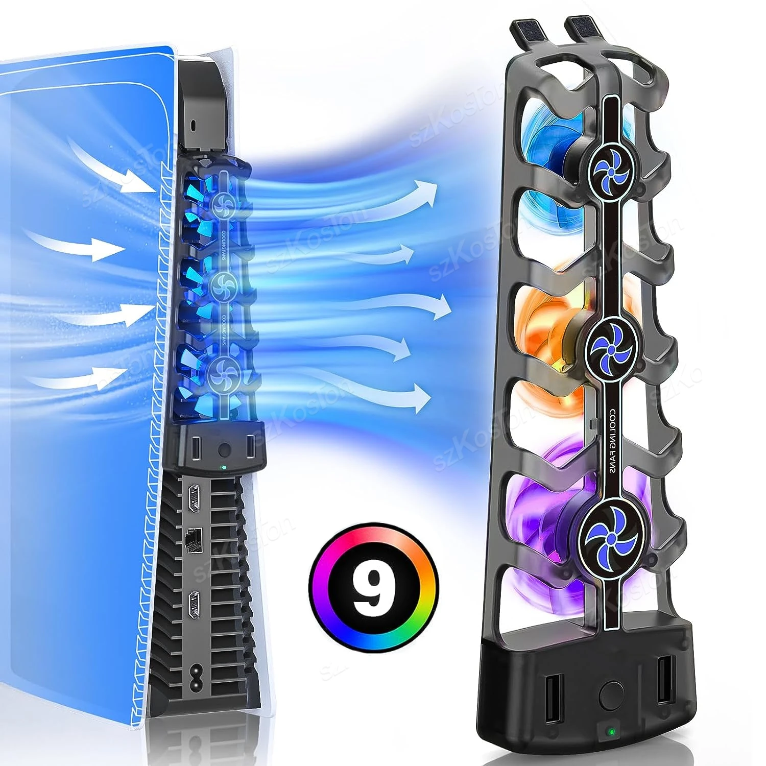 RGB Cooling Fan for Efficient 3-Speed Quiet Cooling System