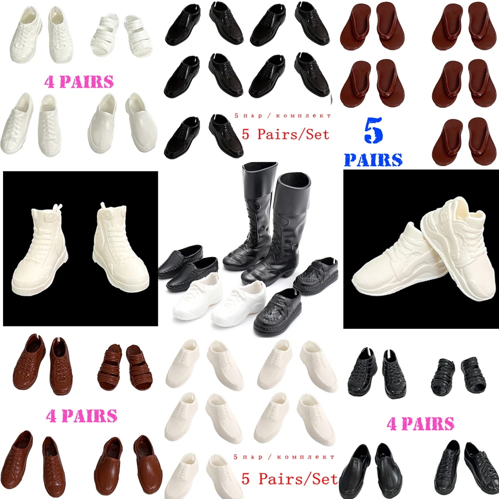 NK Official Mix Style Ken Doll Shoes Prince 1/6 Doll Boots Man Shoes Male Slippers Sports Shoes For Ken  Doll Accessories JJ brown casual shoes for barbie ken male doll 1 6 doll accessories mini shoes for prince ken boy men doll