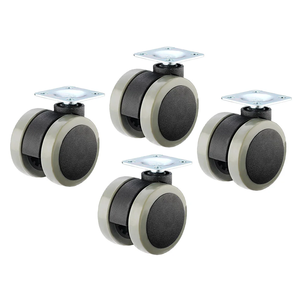 

4 Pcs Pu Self-adhesive Caster Set Storage Bins Wheels with Locking Plastic Appliance Casters