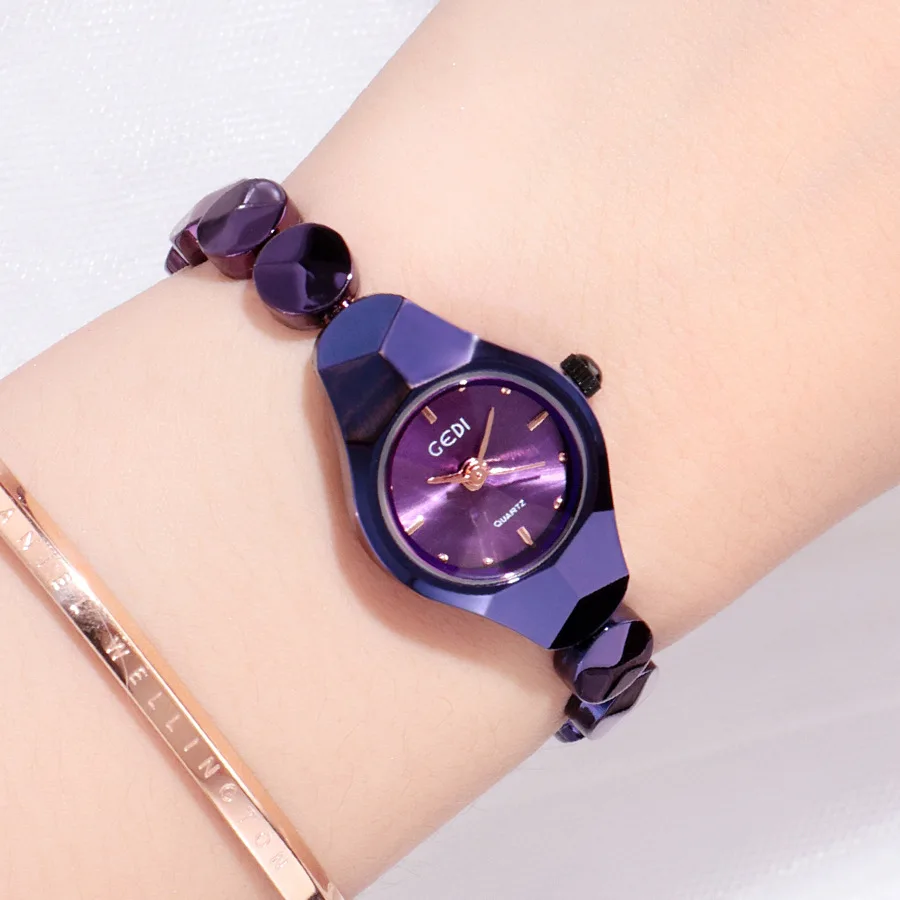 Blue Women's Luxury Fashion Metal Bracelet Waterproof Quartz Watch
