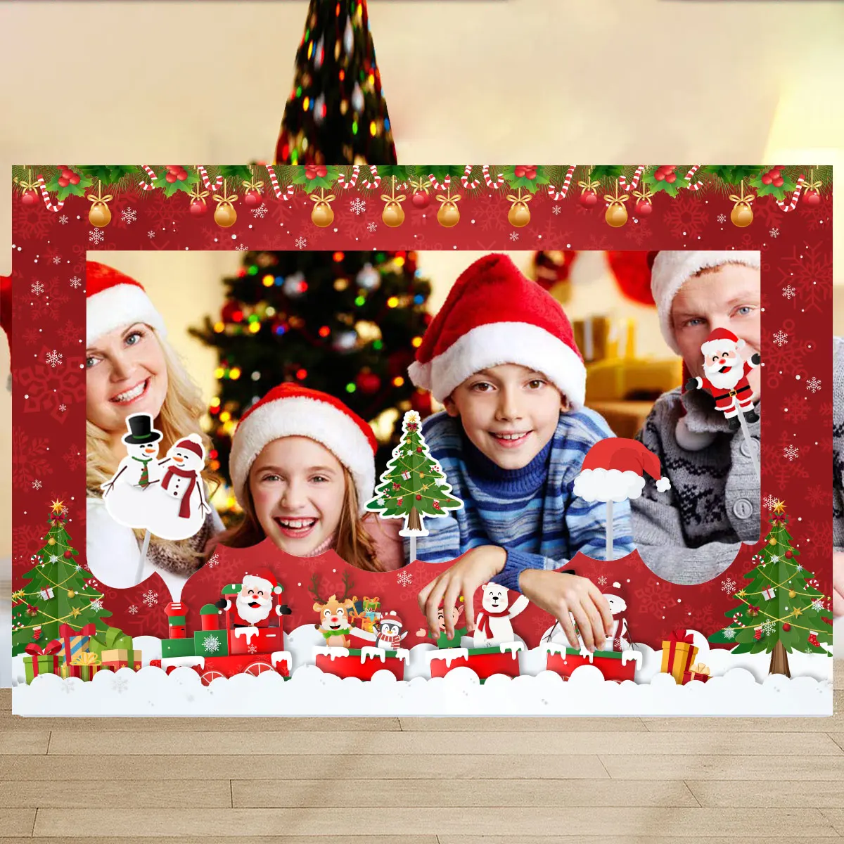 

Christmas Frame Photo Prop Xmas Gift Merry Christmas Decoration 2023 for Home Navidad Natal Noel Happy New Year 2024