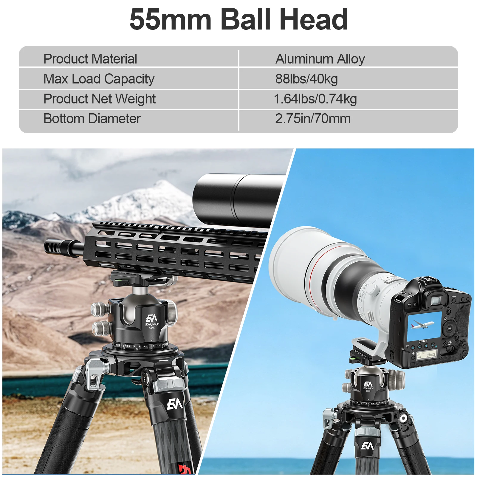 AUN-Mini Rotule Trépied Rotative Rotative À 360 ° Rotule Panoramique
