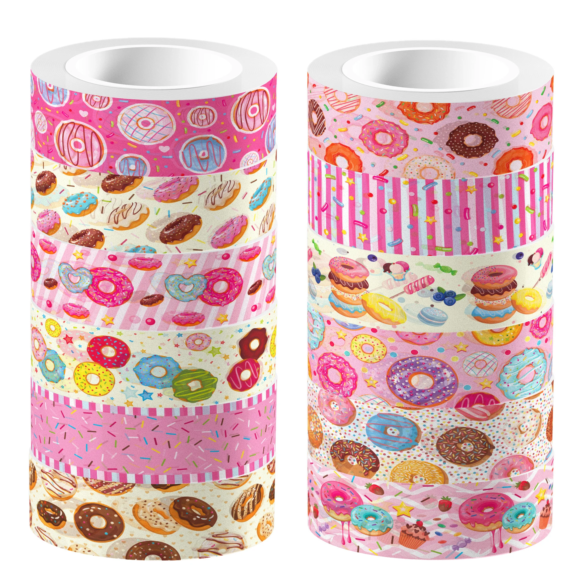 12 Rolls Cartoon Donut Design Paper Washi Tapes Masking Tape Birthday Gift For Girl DIY Handbook Scrapbooking Sticker Label 5
