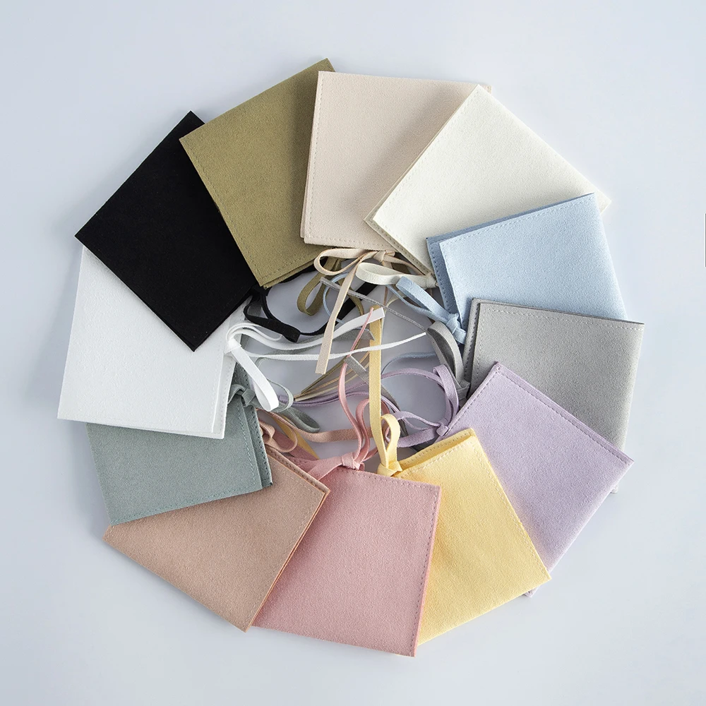 Jewelry Pouches White Microfiber Small Jewellry Bag Party Wedding Christmas Gift Organizer Packaging bag For Bracelet Ring Tarot