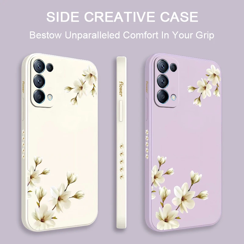 Elegant Flowers Shockproof Silicone Phone Case - Soft Protective Cover