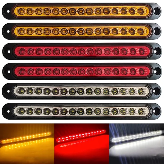 2pcs LED Truck lights Indicator light 12/24V LED light strip Side warning lights Side Marking signal lights Grille beacon lamp
