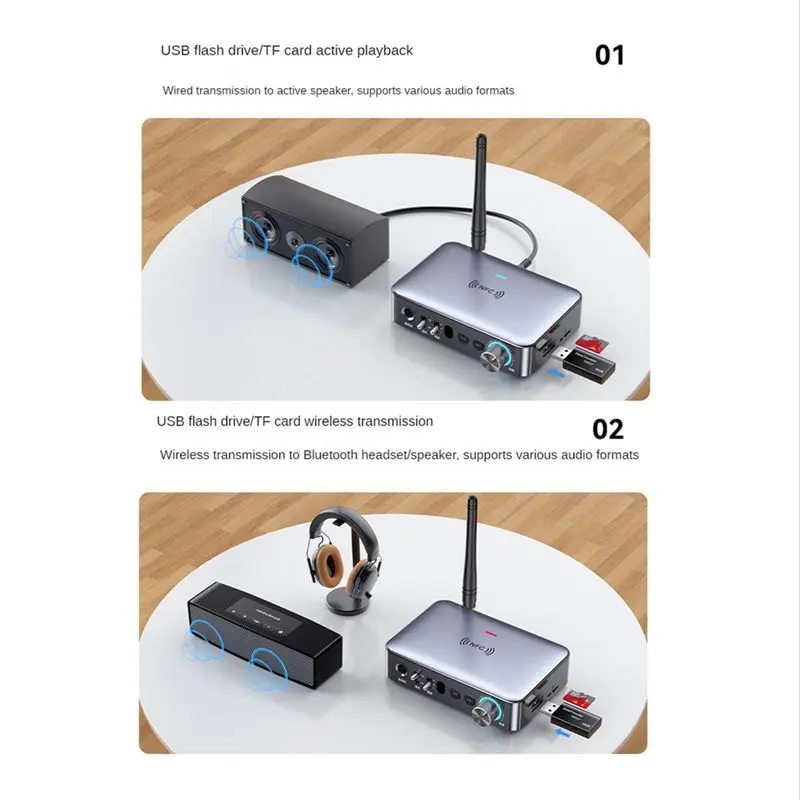 핫 블루투스 수신기 송신기 5.1 스테레오 3.5Mm AUX 동축 RCA 무선 오디오 어댑터 마이크 TV용 노래방