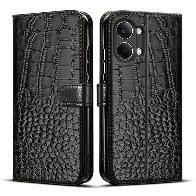 Leather Flip Wallet Phone Case with Magnetic Stand