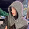 Hot Winter Balaclava Hats For Men&Women Knitted Wool Hooded Caps Outdoor Warmer Drawstring Hats Neck Collar Ski Snow Beanies Cap