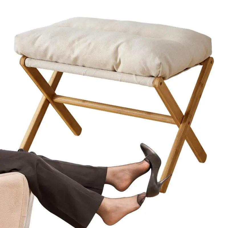 

Sofa Stool Desk Foot Rest Footstool High Padded Velvet Pouffe Footstool Foot Stool Leg Rest Ottoman For Bedroom Dressing Table