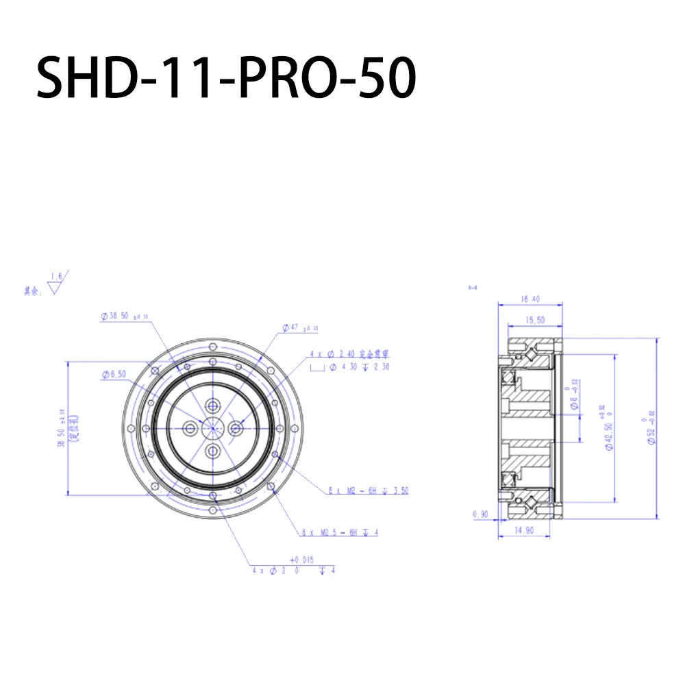 TS-TRH SHD-PRO 시리즈 하모닉 드라이브 정밀 기어 감속기 SHD-11-PRO-50 SHD-11-PRO-100