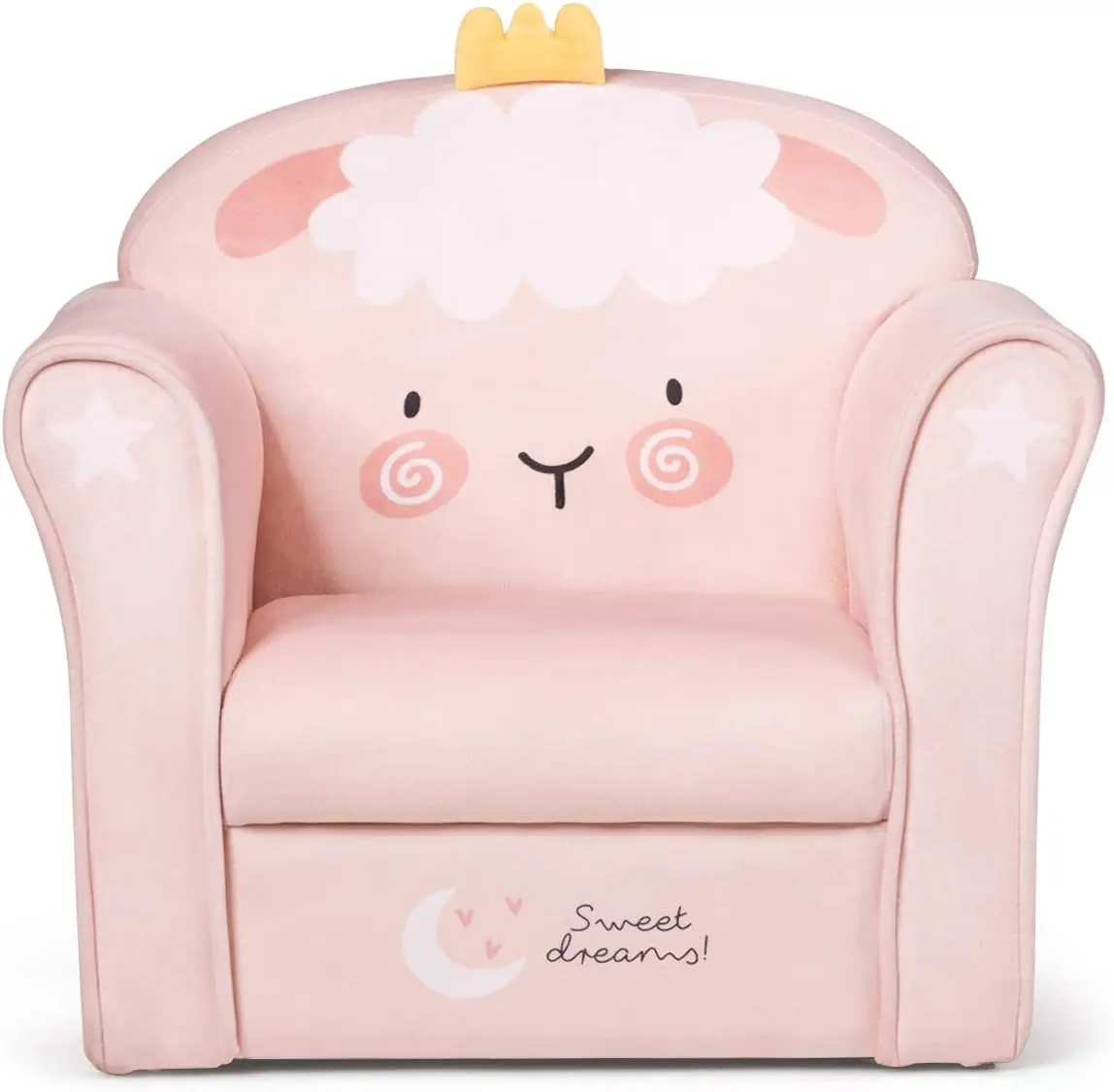 Kids Couch, Children's Sofa Armrest Chair with Pattern, Toddler Furniture w/Sturdy Wood Construction 2