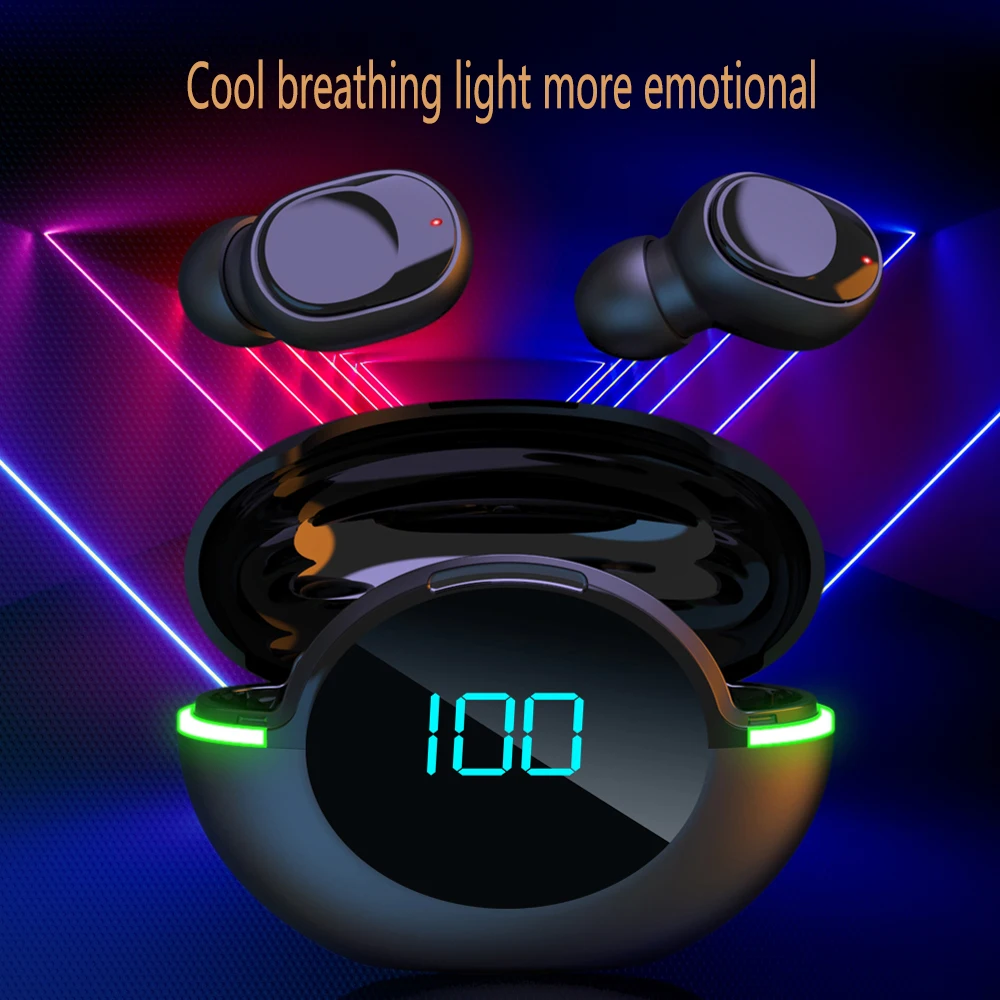 Y80 TWS Wireless Headphones Touch Control LED Display